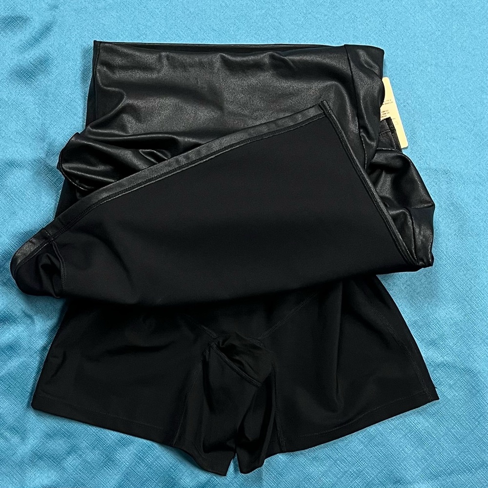 Black Faux Leather Midi Skirt - Picture 5 of 6